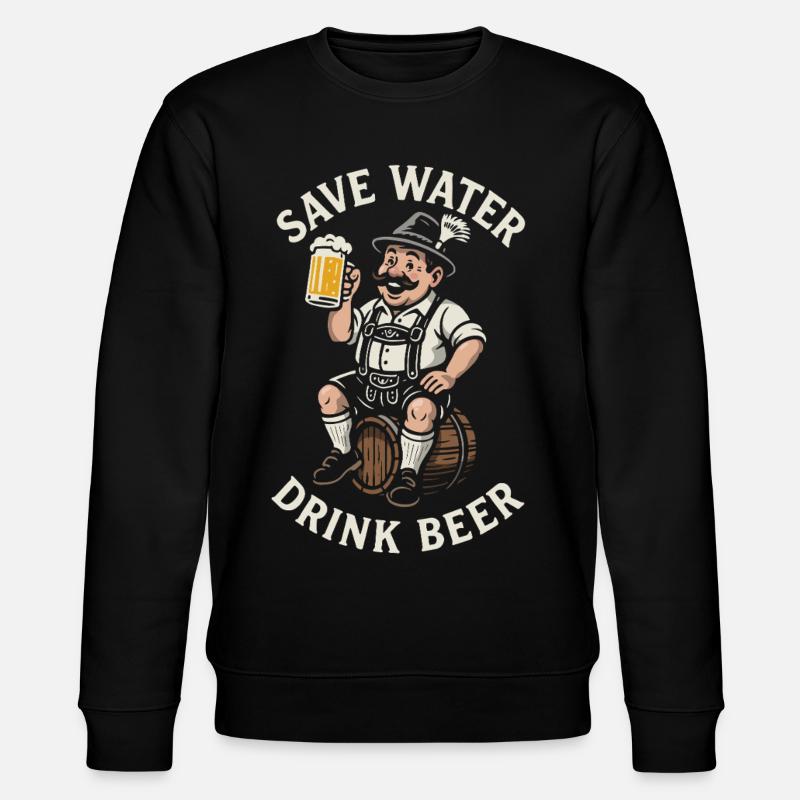 Save water drink beer - Biertrinker - Spruch - Stanley/Stella Unisex Bio-Sweatshirt CHANGER  - Schwarz