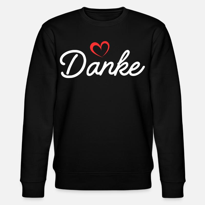 Danke Herz Script - Stanley/Stella Unisex Bio-Sweatshirt CHANGER  - Schwarz