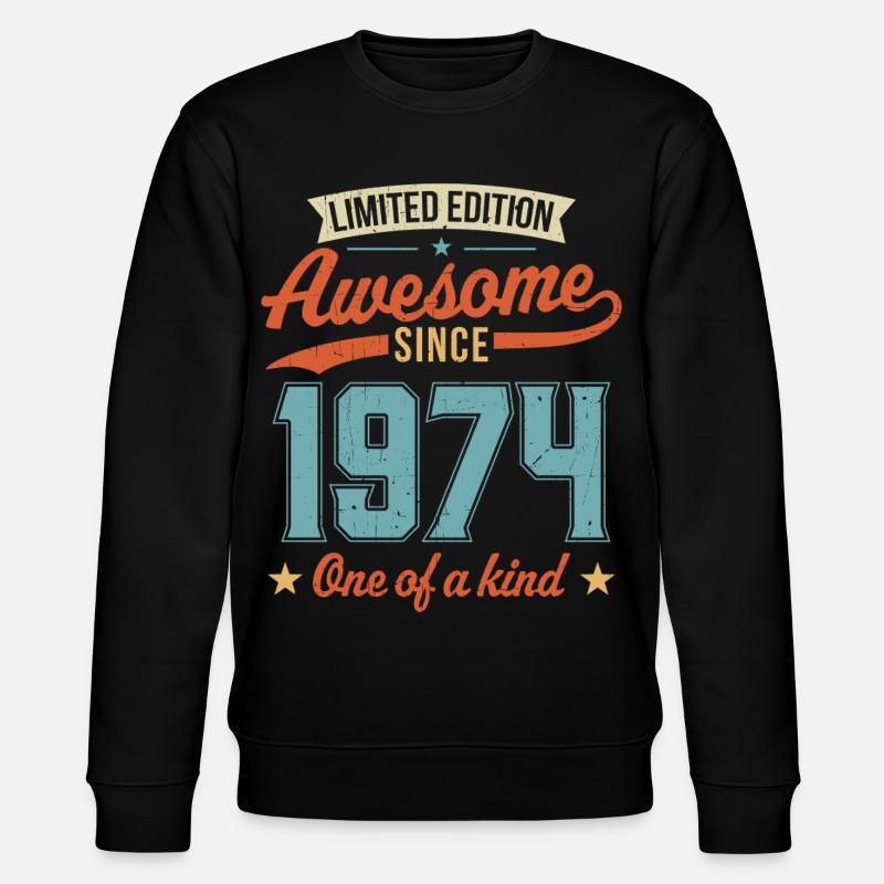 Genial seit 1974 - Stanley/Stella Unisex Bio-Sweatshirt CHANGER  - Schwarz