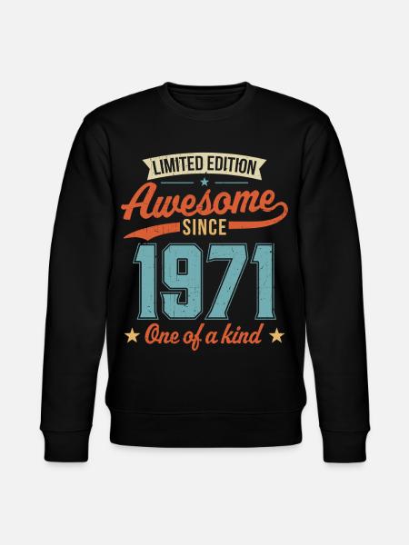 Awesome Since 1971 - Stanley/Stella CHANGER Unisex Organic Sweatshirt - black
