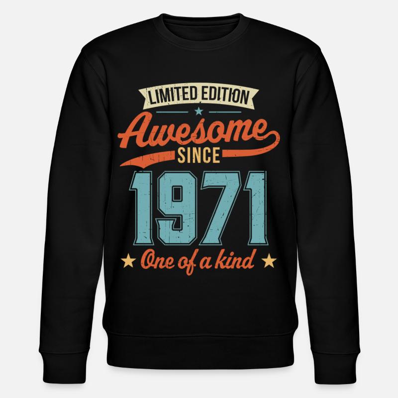 Genial seit 1971 - Stanley/Stella Unisex Bio-Sweatshirt CHANGER  - Schwarz