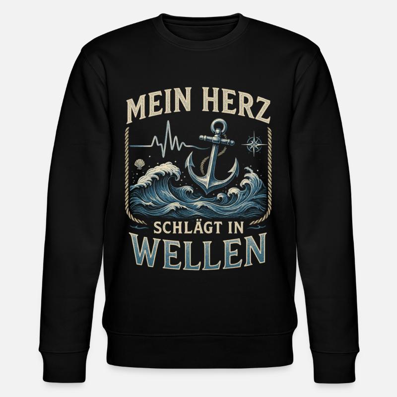 Mon cœur bat par vagues - Sweat bio CHANGER Stanley/Stella Unisexe - noir