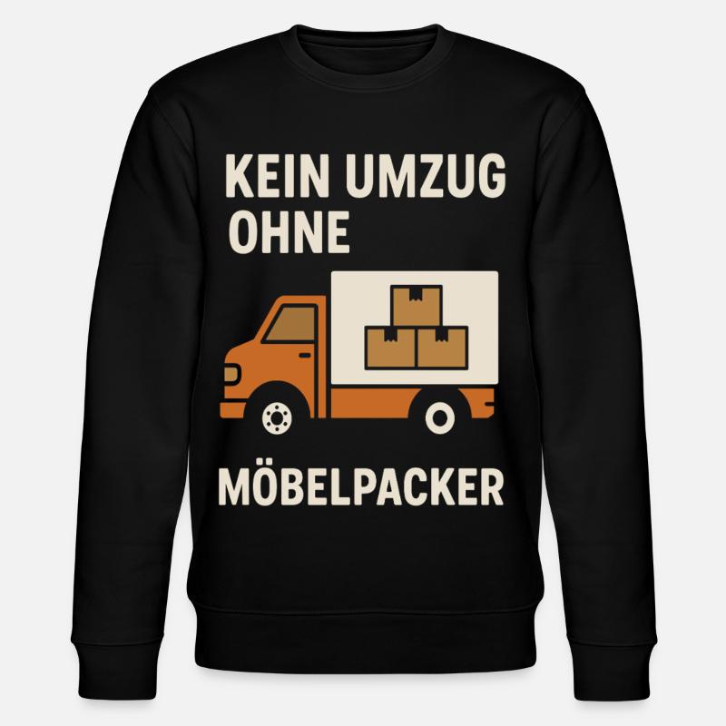 No move without movers - Stanley/Stella CHANGER Unisex Organic Sweatshirt - black