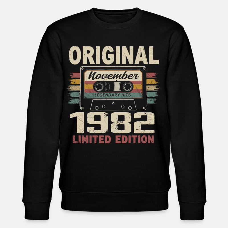 November 1982 Geschenk November 1982 - Stanley/Stella Unisex Bio-Sweatshirt CHANGER  - Schwarz