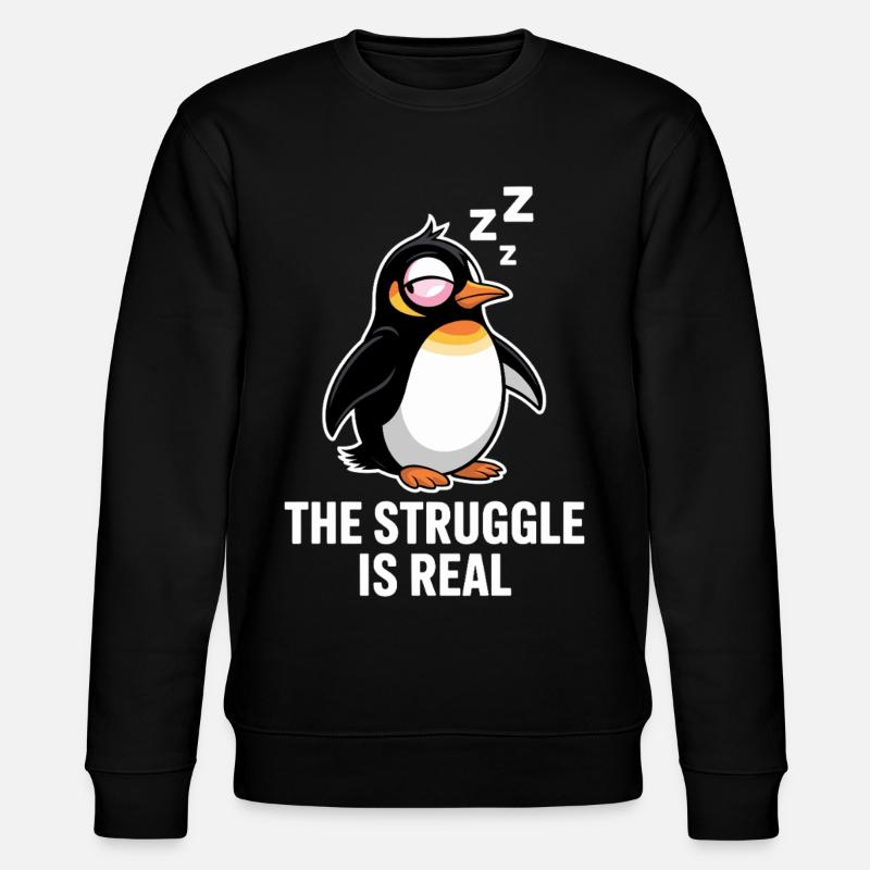Pinguin Lustiger Spruch - Stanley/Stella Unisex Bio-Sweatshirt CHANGER  - Schwarz