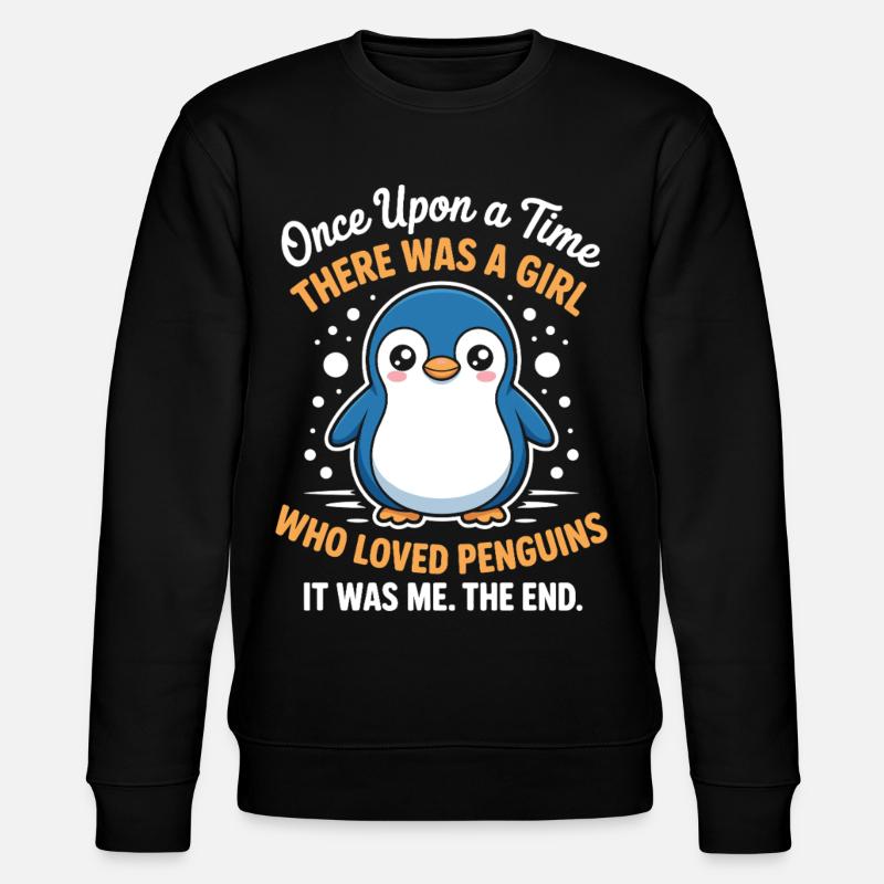 Pinguin süßer Spruch - Stanley/Stella Unisex Bio-Sweatshirt CHANGER  - Schwarz