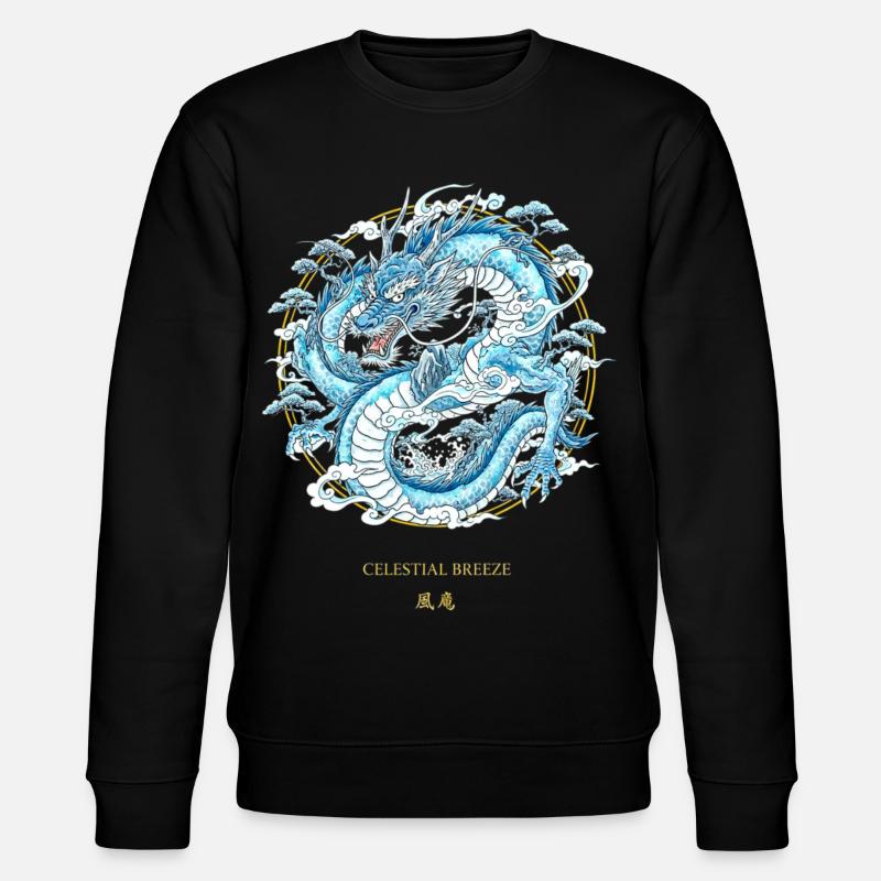 Celestial Breeze Himmlischer Winddrache - Stanley/Stella Unisex Bio-Sweatshirt CHANGER  - Schwarz