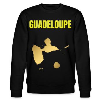 T-shirt Guadeloupe carte dorée Antilles - Sweat bio CHANGER Stanley/Stella Unisexe - noir - Devant - Nik (191cm) & Marisol (170cm)