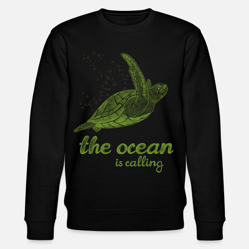 The Ocean Is Calling - Turtle - Stanley/Stella CHANGER Unisex Organic Sweatshirt - black