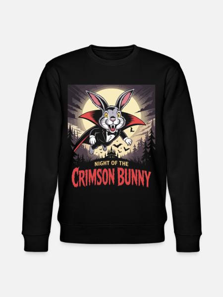 Night of the Crimson Bunny - Bunny Design - Stanley/Stella CHANGER Unisex Organic Sweatshirt - black