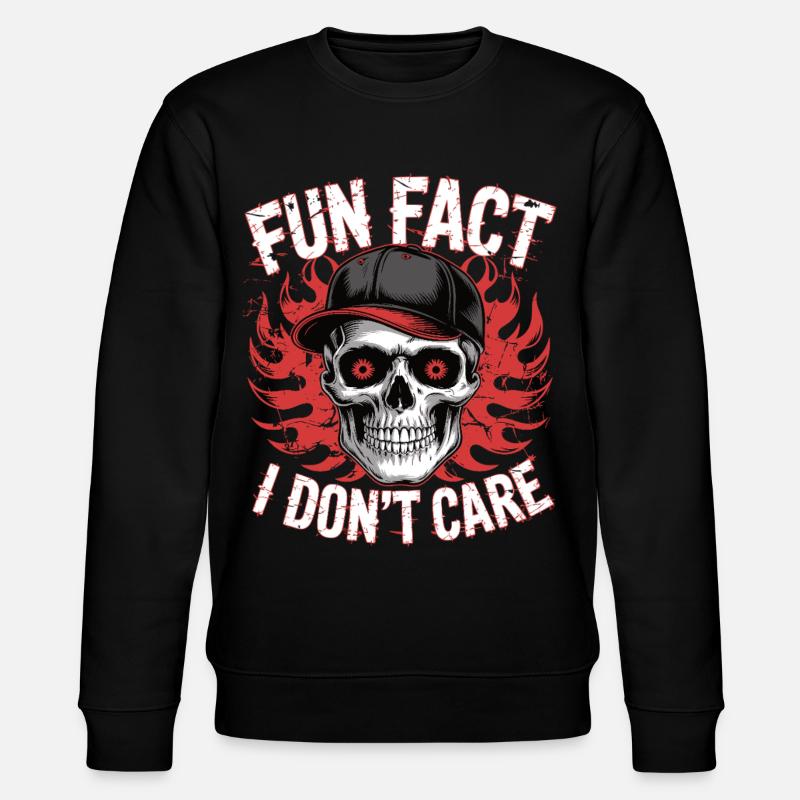 Skull Spruch Fun Fact - Stanley/Stella Unisex Bio-Sweatshirt CHANGER  - Schwarz