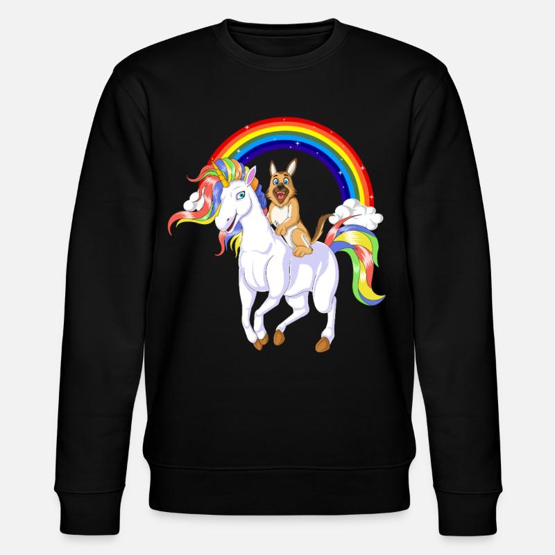 Deutscher Schäferhund Einhorn - Stanley/Stella Unisex Bio-Sweatshirt CHANGER  - Schwarz