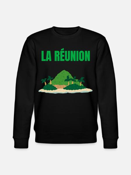 Tropical Reunion Island T-shirt - Stanley/Stella CHANGER Unisex Organic Sweatshirt - black