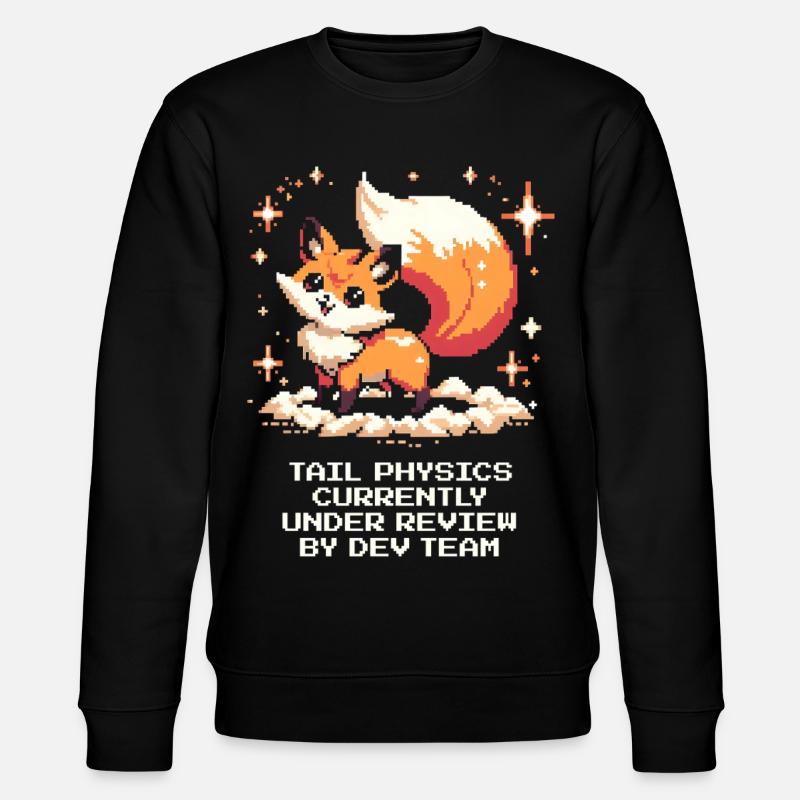 Schwanzphysik wird geprüft | Fuchs, Dev-Team - Stanley/Stella Unisex Bio-Sweatshirt CHANGER  - Schwarz
