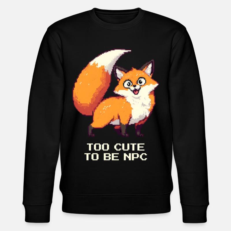 Derpy Fuchs mit Main-Character-Energy - Stanley/Stella Unisex Bio-Sweatshirt CHANGER - Schwarz