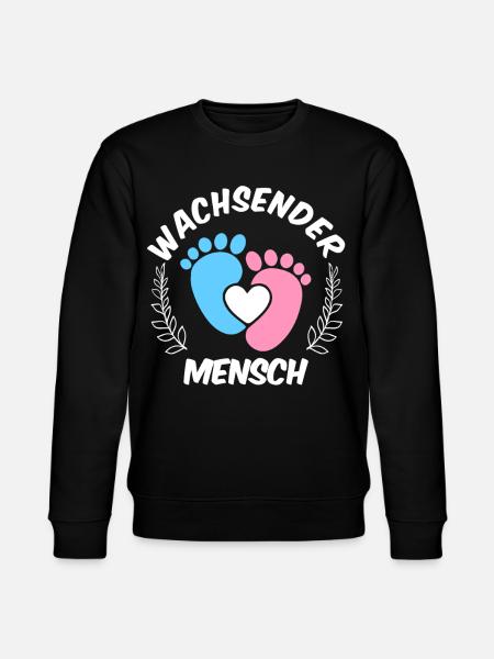 Werdende Mutter WACHSENDER MENSCH Lustig - Stanley/Stella Unisex Bio-Sweatshirt CHANGER - Schwarz