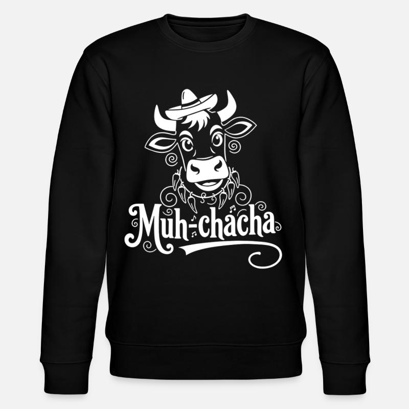 Muh-ChaCha Kuh mit Schnörkeln - Stanley/Stella Unisex Bio-Sweatshirt CHANGER  - Schwarz