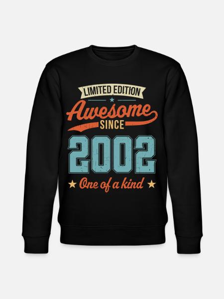 Awesome Since 2002 - Stanley/Stella CHANGER Unisex Organic Sweatshirt - black