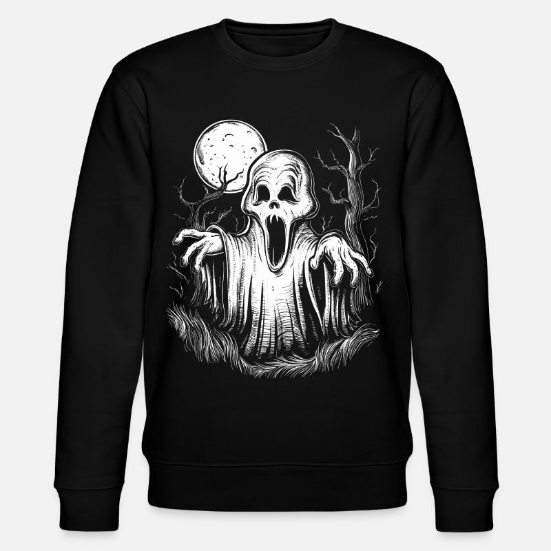 Spooky Halloween Ghost - Spooky Monster - Stanley/Stella CHANGER Unisex Organic Sweatshirt - black