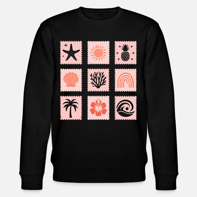 Collage de timbres nature - Sweat bio CHANGER Stanley/Stella Unisexe - noir