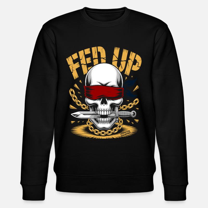 Blind skull with chain, muzzle full - Stanley/Stella CHANGER Unisex Organic Sweatshirt - black