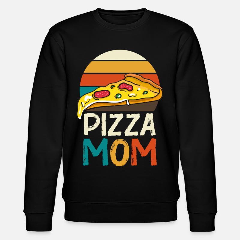 Pizza Mom Slice Retro - Stanley/Stella Unisex Bio-Sweatshirt CHANGER  - Schwarz