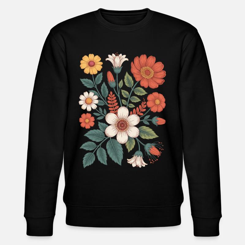 Botanique Diversité Fleur Jardin Prairie Nature - Sweat bio CHANGER Stanley/Stella Unisexe - noir