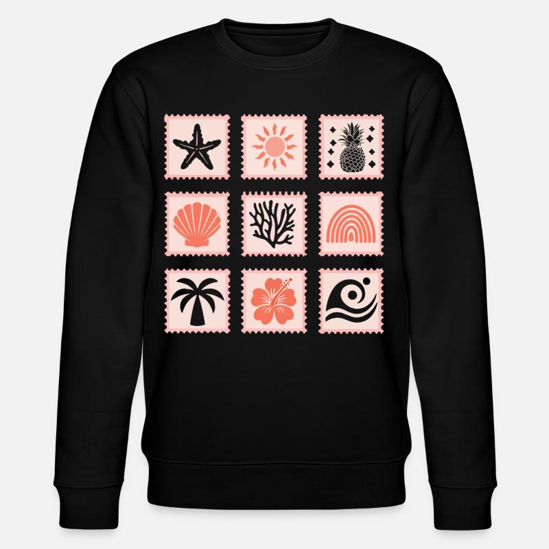 Natur Briefmarken Collage - Stanley/Stella Unisex Bio-Sweatshirt CHANGER  - Schwarz