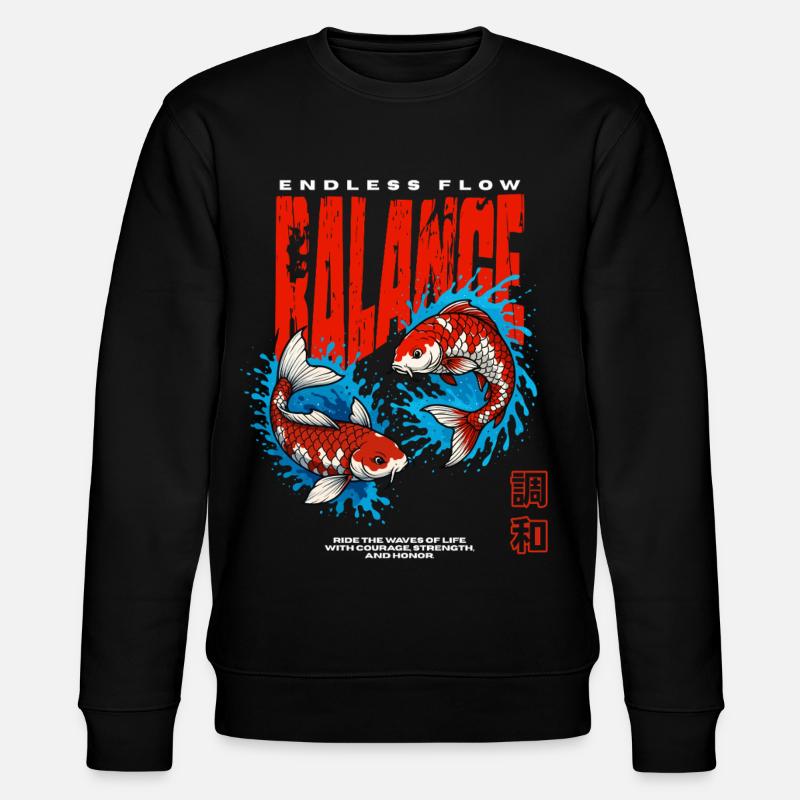 Balance - Koi Fische - Endless Flow - Stanley/Stella Unisex Bio-Sweatshirt CHANGER  - Schwarz