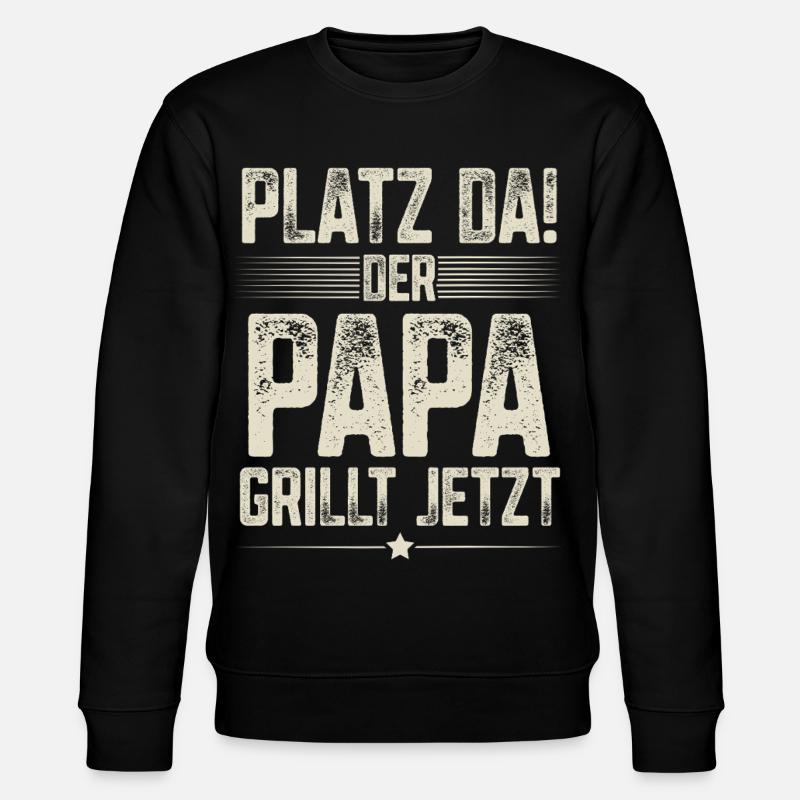 Grillen Papa - Stanley/Stella Unisex Bio-Sweatshirt CHANGER  - Schwarz
