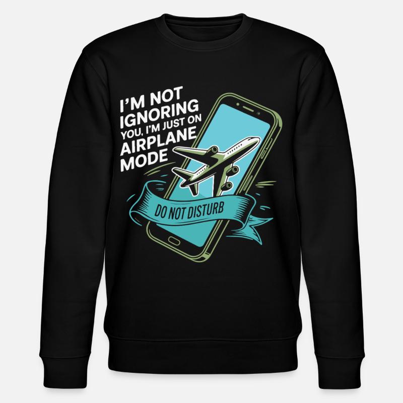 Flugmodus Humor Illustration - Stanley/Stella Unisex Bio-Sweatshirt CHANGER - Schwarz