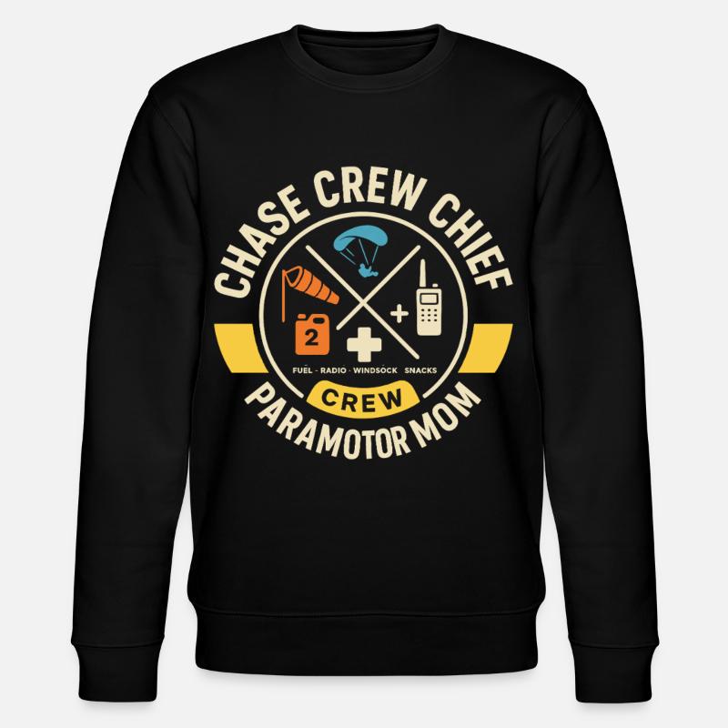 Chase Crew Chief Paramotor Mom - Stanley/Stella Unisex Bio-Sweatshirt CHANGER  - Schwarz