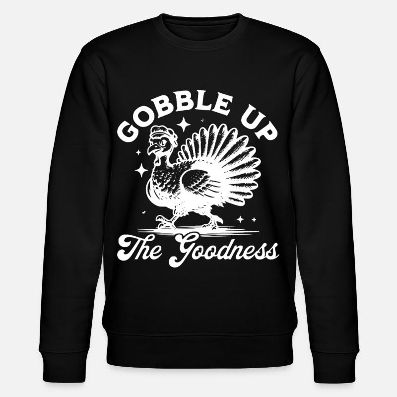 Thanksgiving Turkey Gobble Up - Stanley/Stella Unisex Bio-Sweatshirt CHANGER - Schwarz