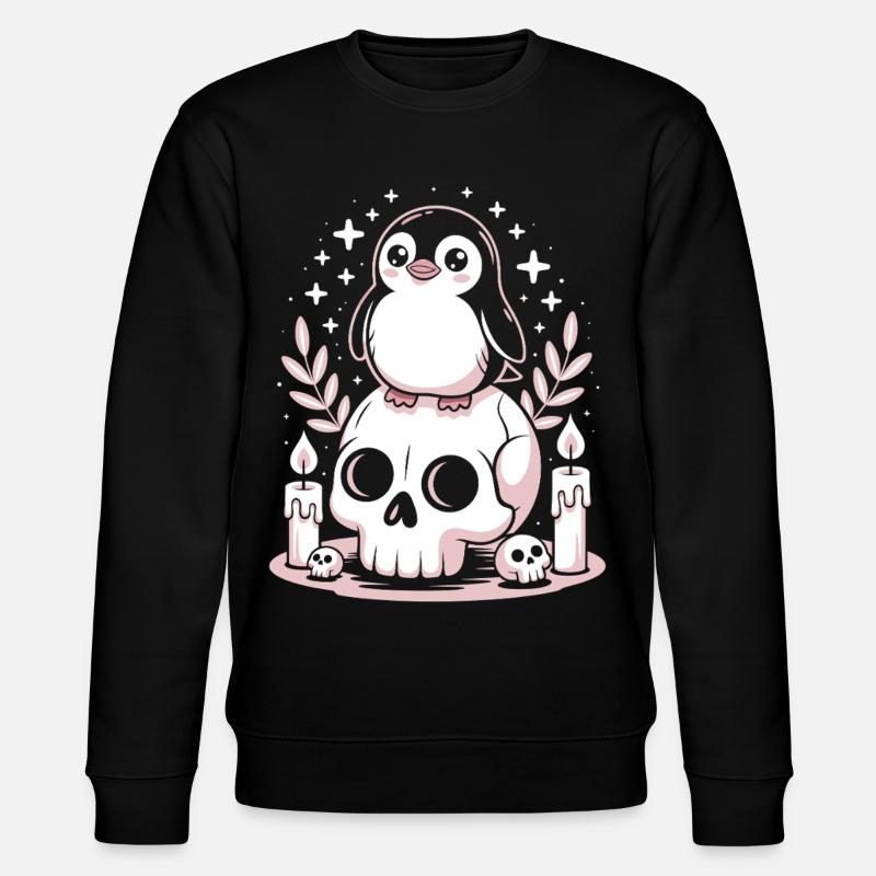 Kawaii Pastel Goth Penguin - Stanley/Stella Unisex Bio-Sweatshirt CHANGER  - Schwarz
