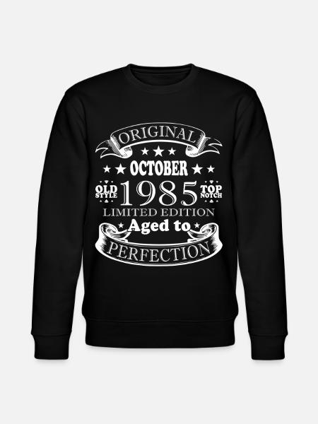 40th Birthday Legend October 1985 - Stanley/Stella CHANGER Unisex Organic Sweatshirt - black