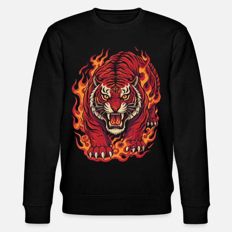 Feuertiger-Geist-Design - Stanley/Stella Unisex Bio-Sweatshirt CHANGER  - Schwarz