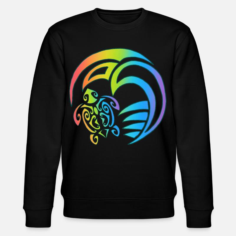 Schildkröte und buntes Meer - Stanley/Stella Unisex Bio-Sweatshirt CHANGER  - Schwarz