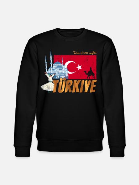 Türkiye Istanbul Vintage Flaga Turcja Sovenir - Ekologiczna bluza unisex Stanley/Stella CHANGER  - czarny