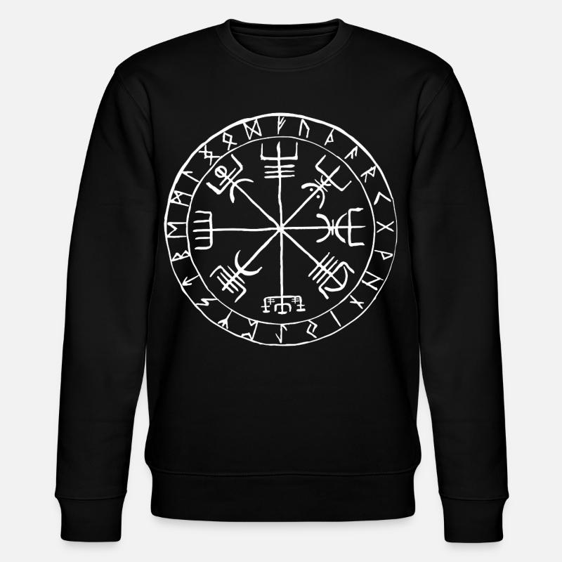 Vegvísir Runen Kompass Wikinger Symbol Design - Stanley/Stella Unisex Bio-Sweatshirt CHANGER  - Schwarz