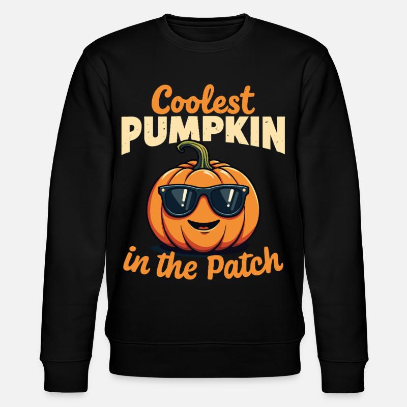 Der coolste Kürbis im Patch - Stanley/Stella Unisex Bio-Sweatshirt CHANGER  - Schwarz
