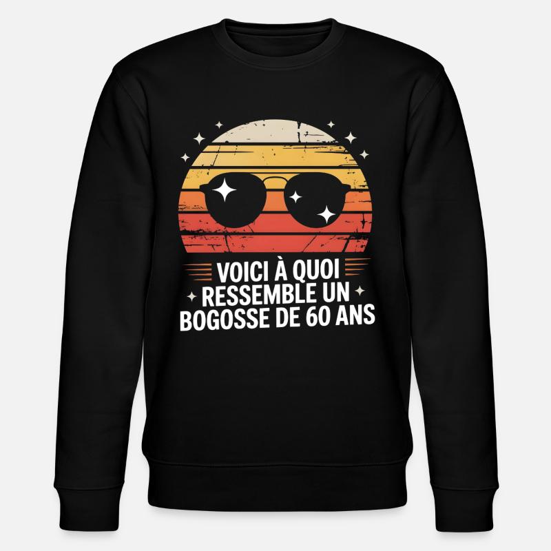 Soleil rétro Bogosse 60 ans - Sweat bio CHANGER Stanley/Stella Unisexe - noir