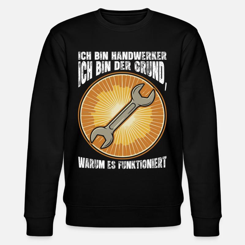 Handwerker Spruch Sonne Schraubenschlüssel - Stanley/Stella Unisex Bio-Sweatshirt CHANGER  - Schwarz