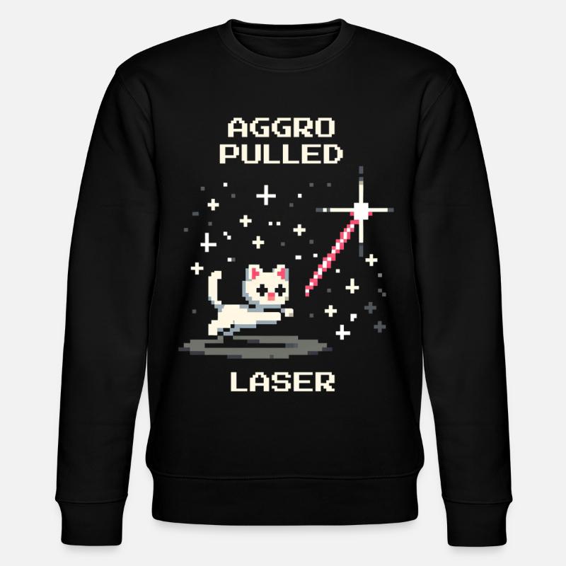 Aggro dessiné : Laser | L’instinct du chat - Sweat bio CHANGER Stanley/Stella Unisexe - noir