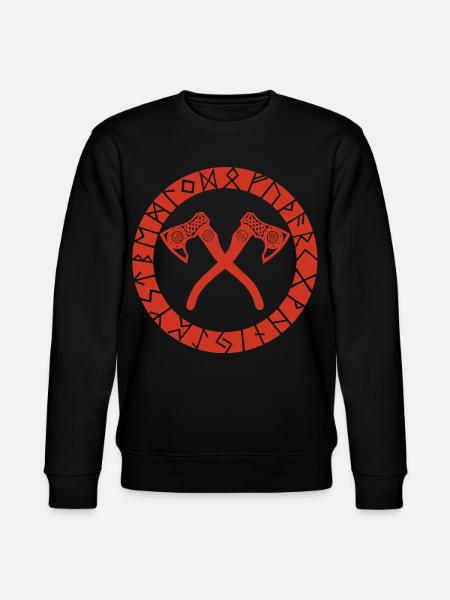 Nordic Cross Axes (Red) - Stanley/Stella CHANGER Unisex Organic Sweatshirt - black