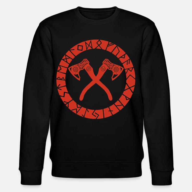Nordic Cross Achsen (rot) - Stanley/Stella Unisex Bio-Sweatshirt CHANGER  - Schwarz
