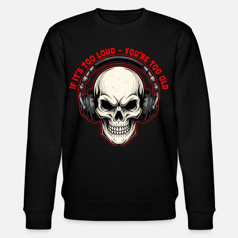 Crâne avec casque Design graphique audacieux - Sweat bio CHANGER Stanley/Stella Unisexe - noir