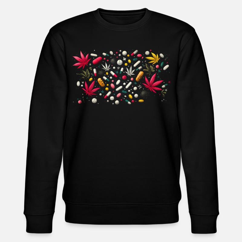 Pilules et herbe - Sweat bio CHANGER Stanley/Stella Unisexe - noir