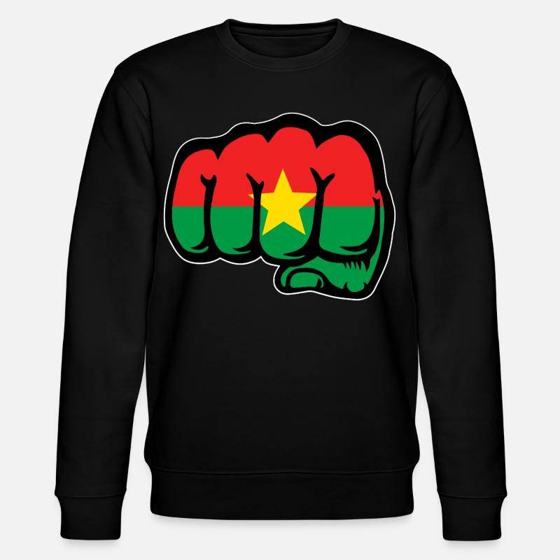 Drapeau du Burkina Faso Poing - Sweat bio CHANGER Stanley/Stella Unisexe - noir