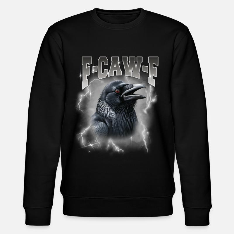F-Caw-E Raven Storm Graphic - Stanley/Stella CHANGER Unisex Organic Sweatshirt - black