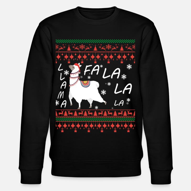Pull de Noël moche Llama - Sweat bio CHANGER Stanley/Stella Unisexe - noir